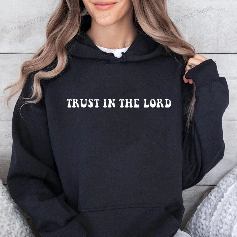 Trust in The Lord Jesus Printed Hooded Hoodies