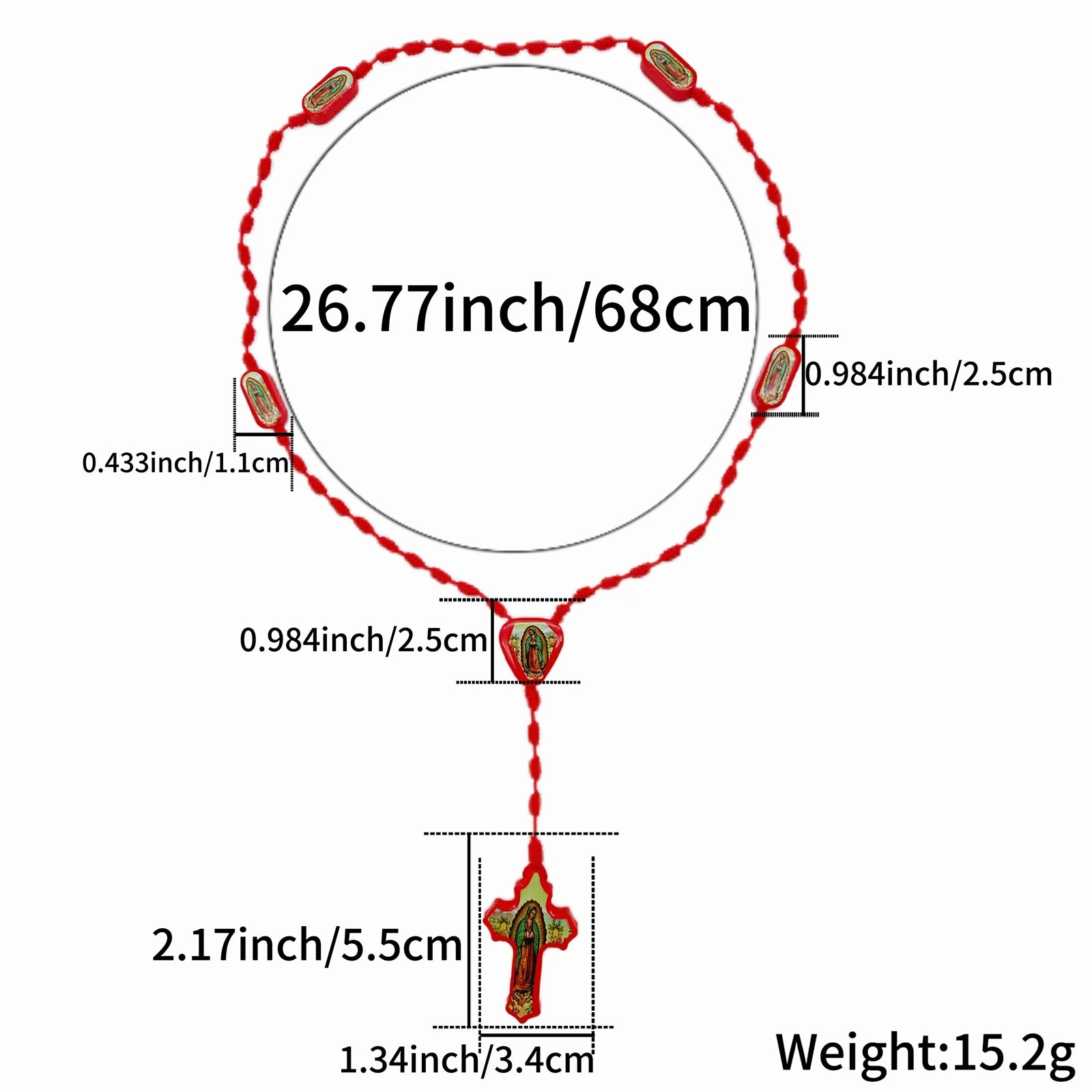 1Pc Rosary Saint Jude Virgin Mary Handmade Knotted rosary Catholic Necklace Cross Pendant Protection Blessing Charm