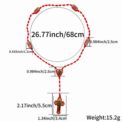 1Pc Rosary Saint Jude Virgin Mary Handmade Knotted rosary Catholic Necklace Cross Pendant Protection Blessing Charm