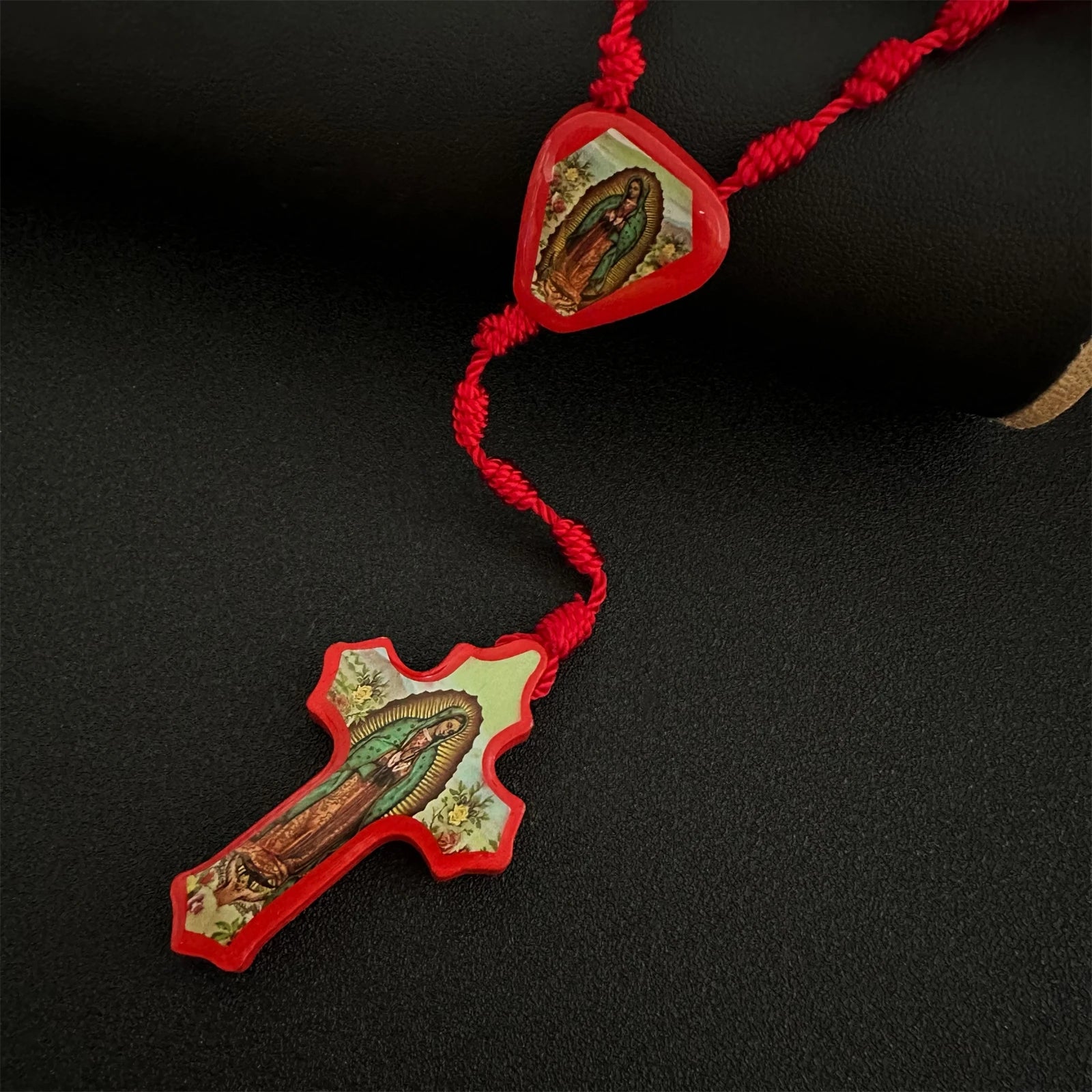 1Pc Rosary Saint Jude Virgin Mary Handmade Knotted rosary Catholic Necklace Cross Pendant Protection Blessing Charm