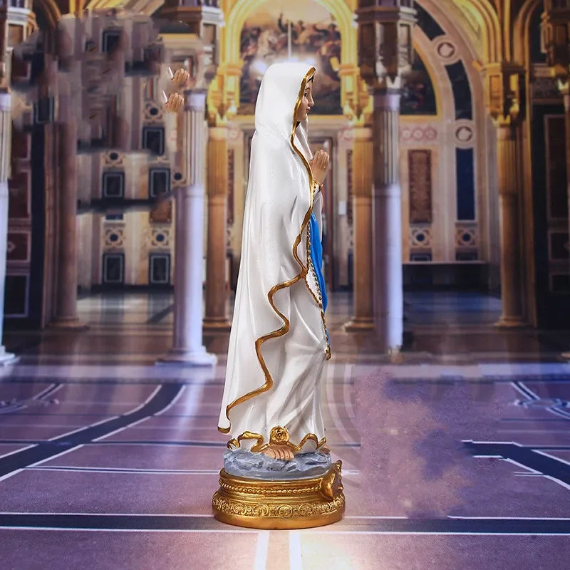 Virgin Mary Model Blessed Mother Statue Our Lady of Lourdes Blessed Virgin Mother Mary Catholic Religious Resin Figurine Statue