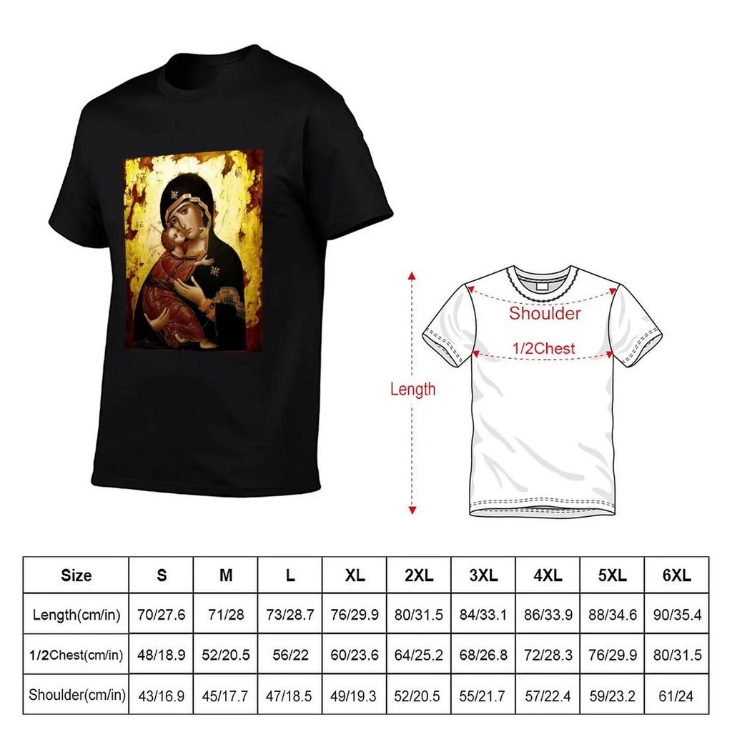 Virgin Mary, Theotokos, Mother of God, God-bearer T-Shirt man t shirt cotton high quality essential t shirt T-Shirt