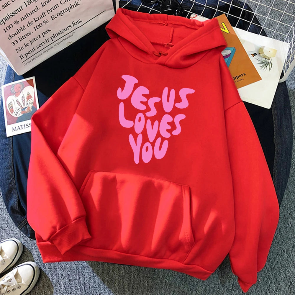 Jesus Loves Me Letter Funny Prints Hoodies