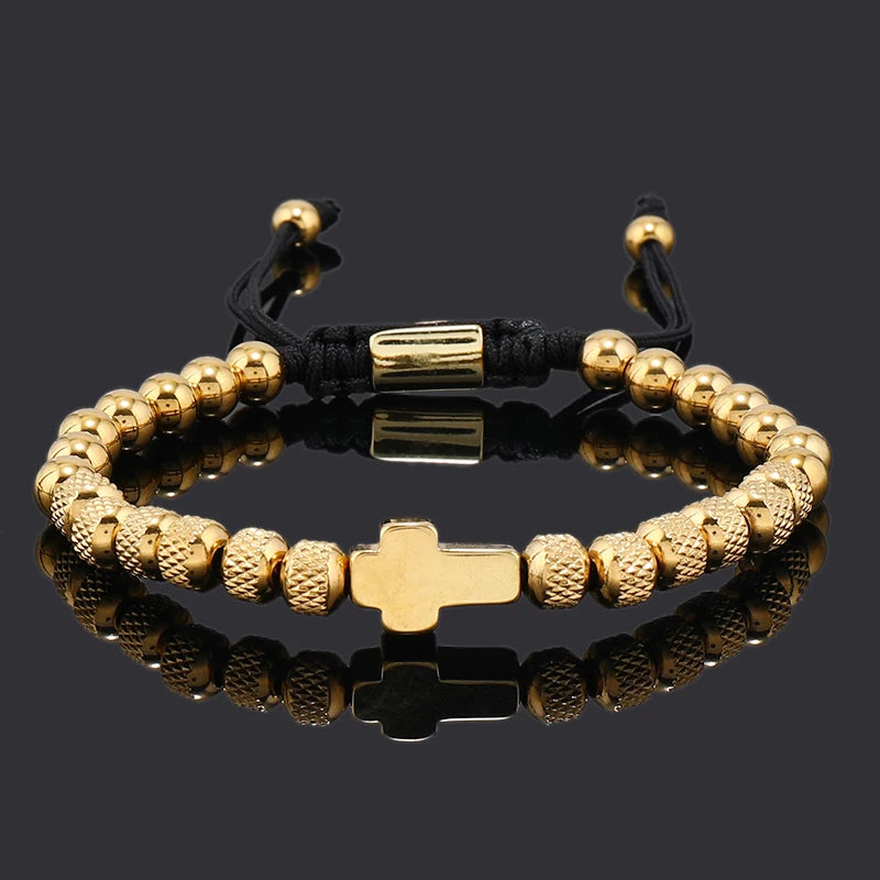 Luxury Stainless Steel Cross Charms Man Bracelet
