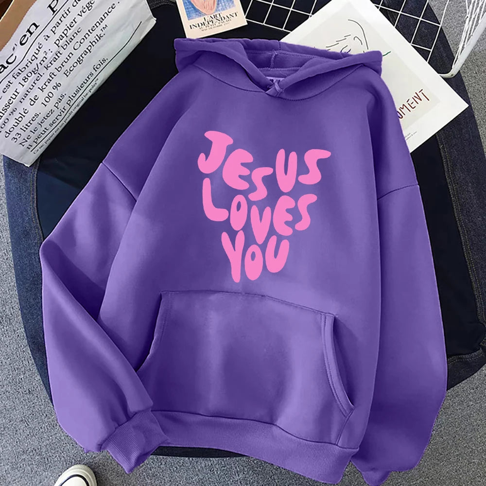 Jesus Loves Me Letter Funny Prints Hoodies