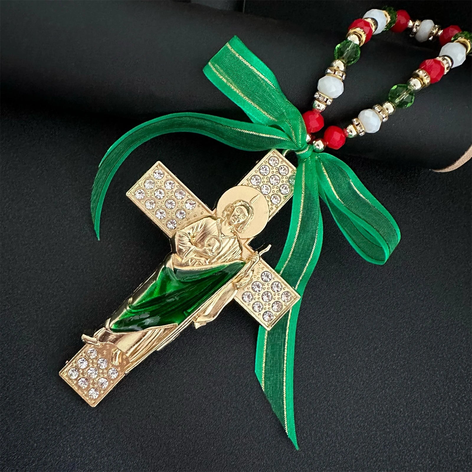 Virgin Mary / Saint Jude Protection Blessing Charm Catholic Handmade Jewelry Gift Charms Car Hanging Charm for Men Women