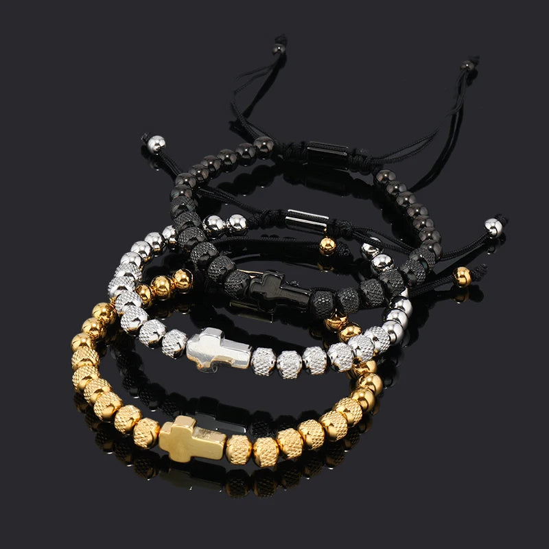 Luxury Stainless Steel Cross Charms Man Bracelet