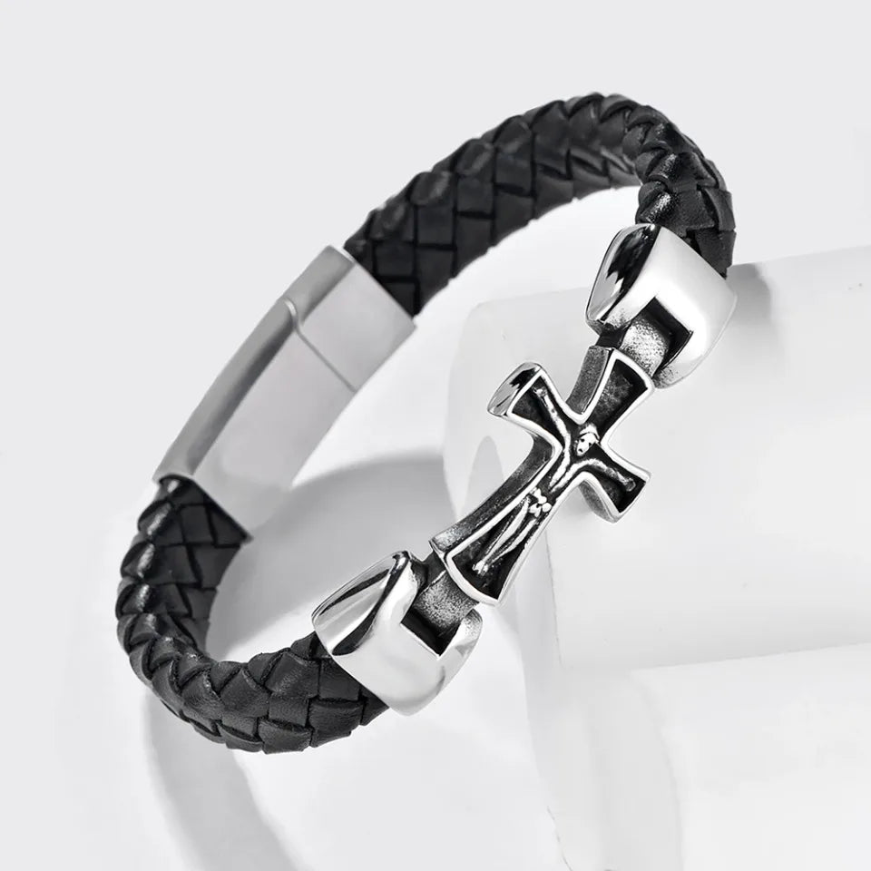 Vintage Stainless Steel Jesus Cross