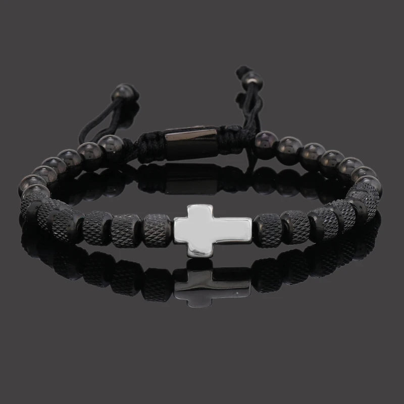 Luxury Stainless Steel Cross Charms Man Bracelet