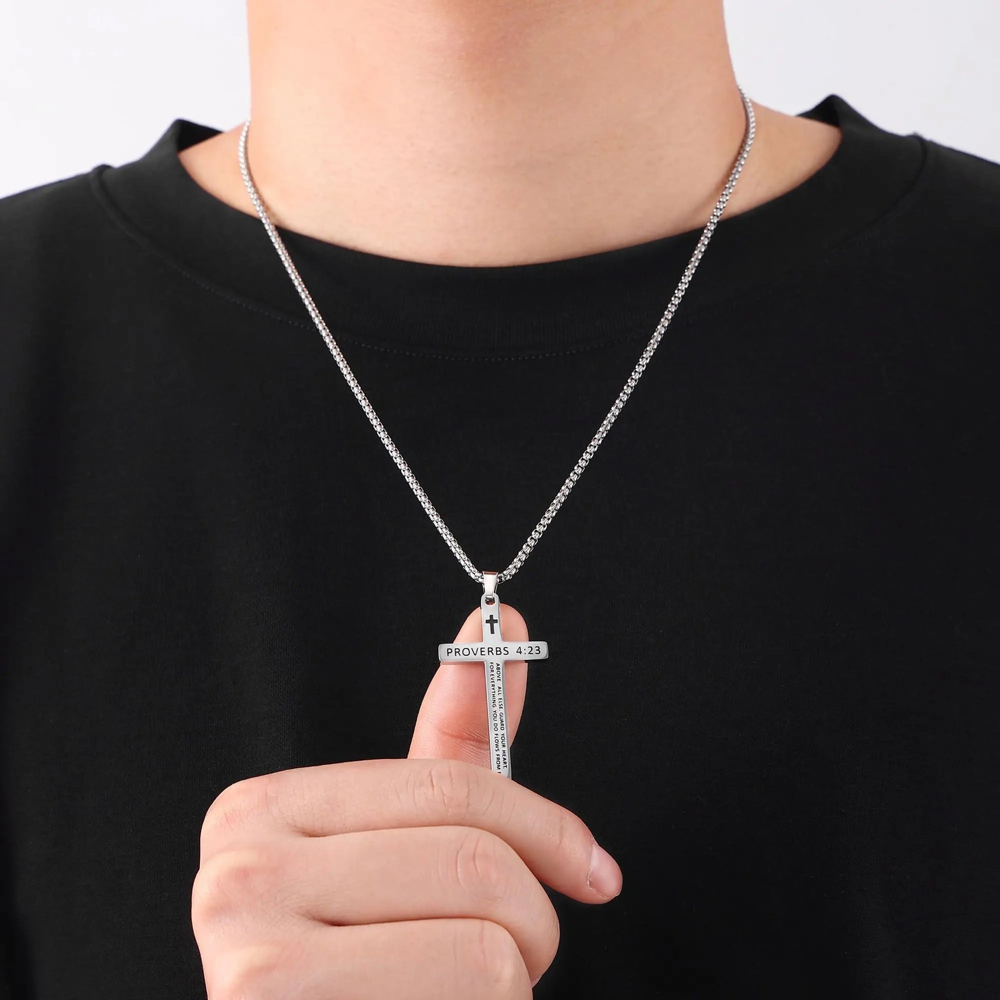 Shevalues Bible Verse Cross Necklace