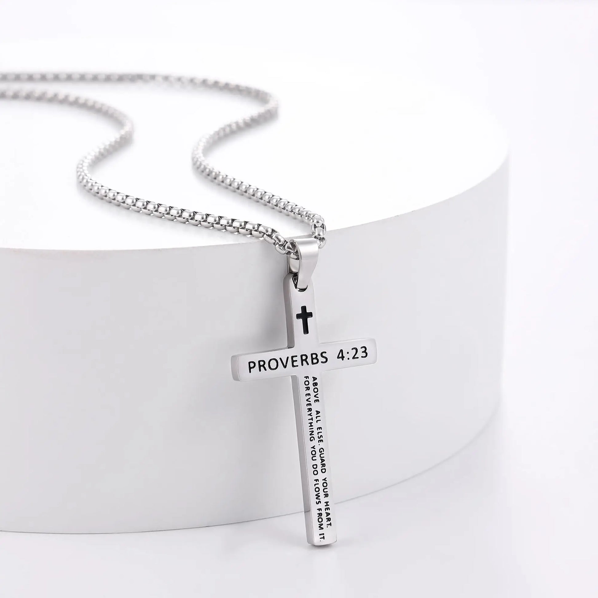 Shevalues Bible Verse Cross Necklace