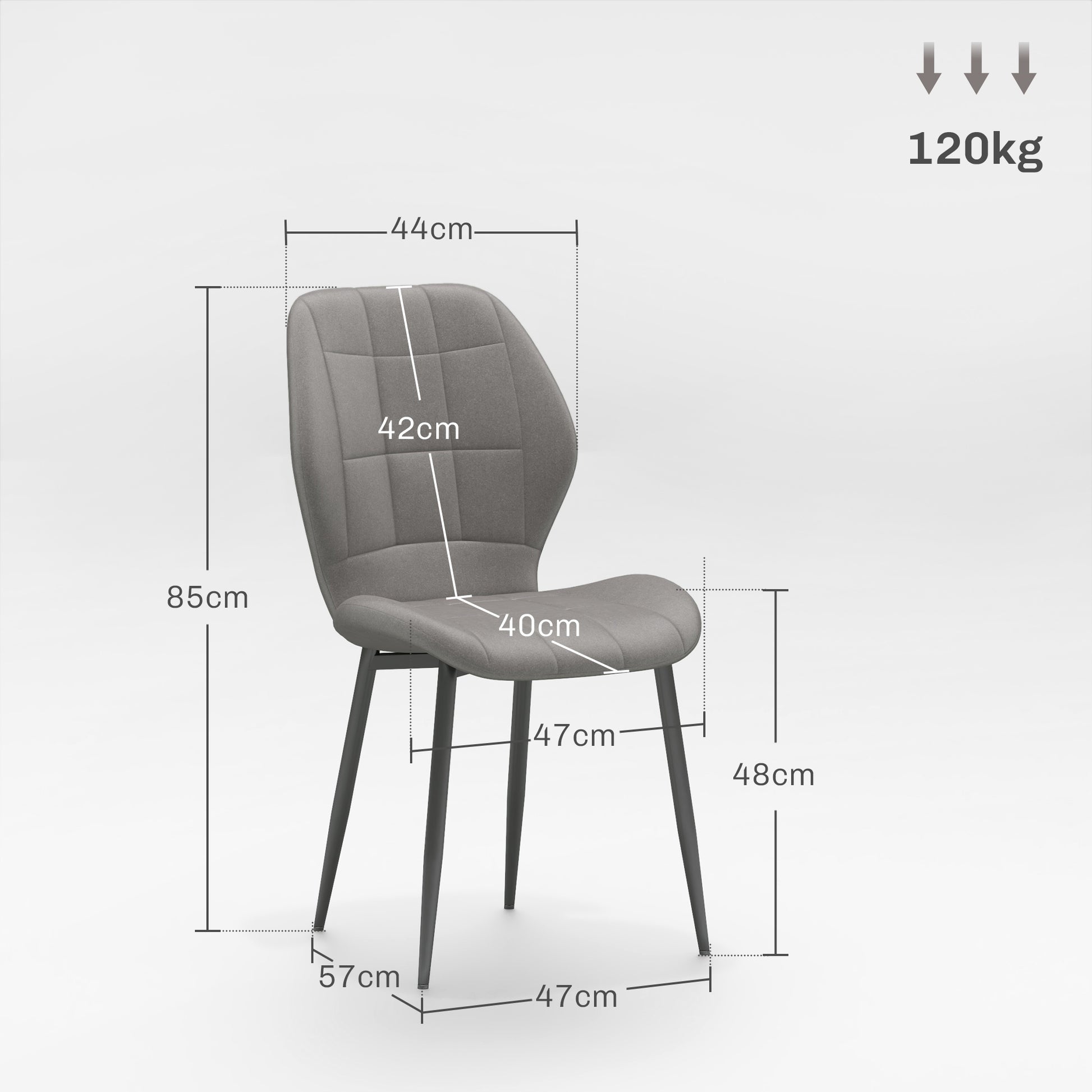 Set of Four Flannel Relaxed Tub Dining Chairs in Light Blue by HOMCOM-1