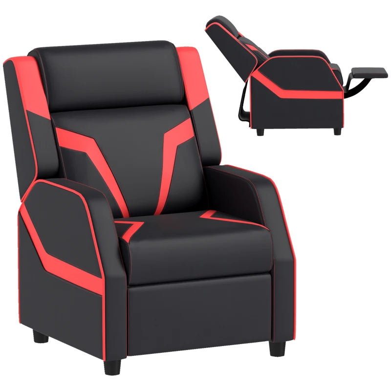 2 in 1 Black Kids Chair Recliner with Backrest, Armrest, Footrest, PU Leather for 3-9 Years Old by AIYAPLAY-0