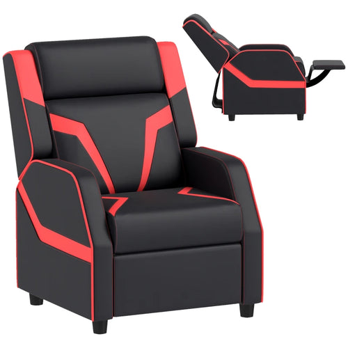 2 in 1 Black Kids Chair Recliner with Backrest, Armrest, Footrest, PU Leather for 3-9 Years Old by AIYAPLAY-0