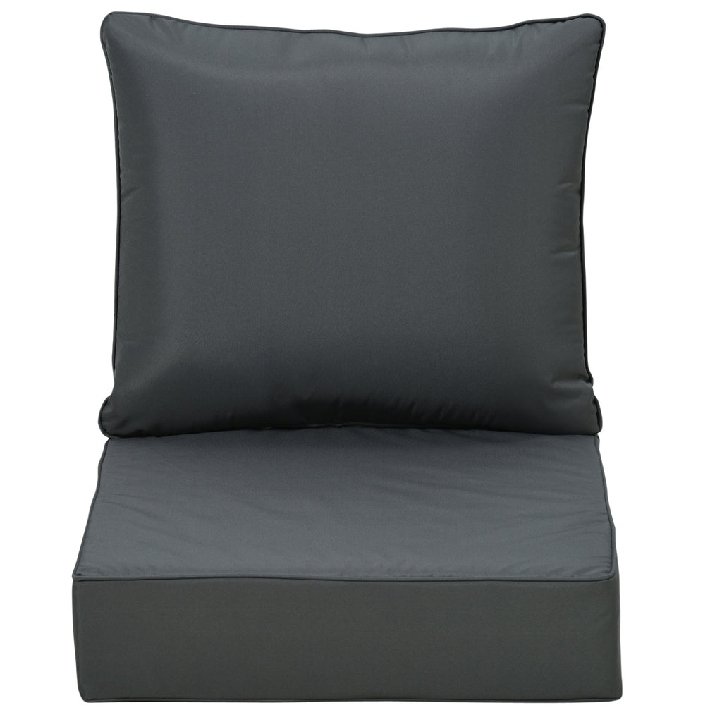 Outsunny Outdoor Seat and Back Cushion Sets, 63L x 55W x 15Dcm Olefin Seating Chair Fade Resistant Replacement Cushion for Rattan Sofa-6