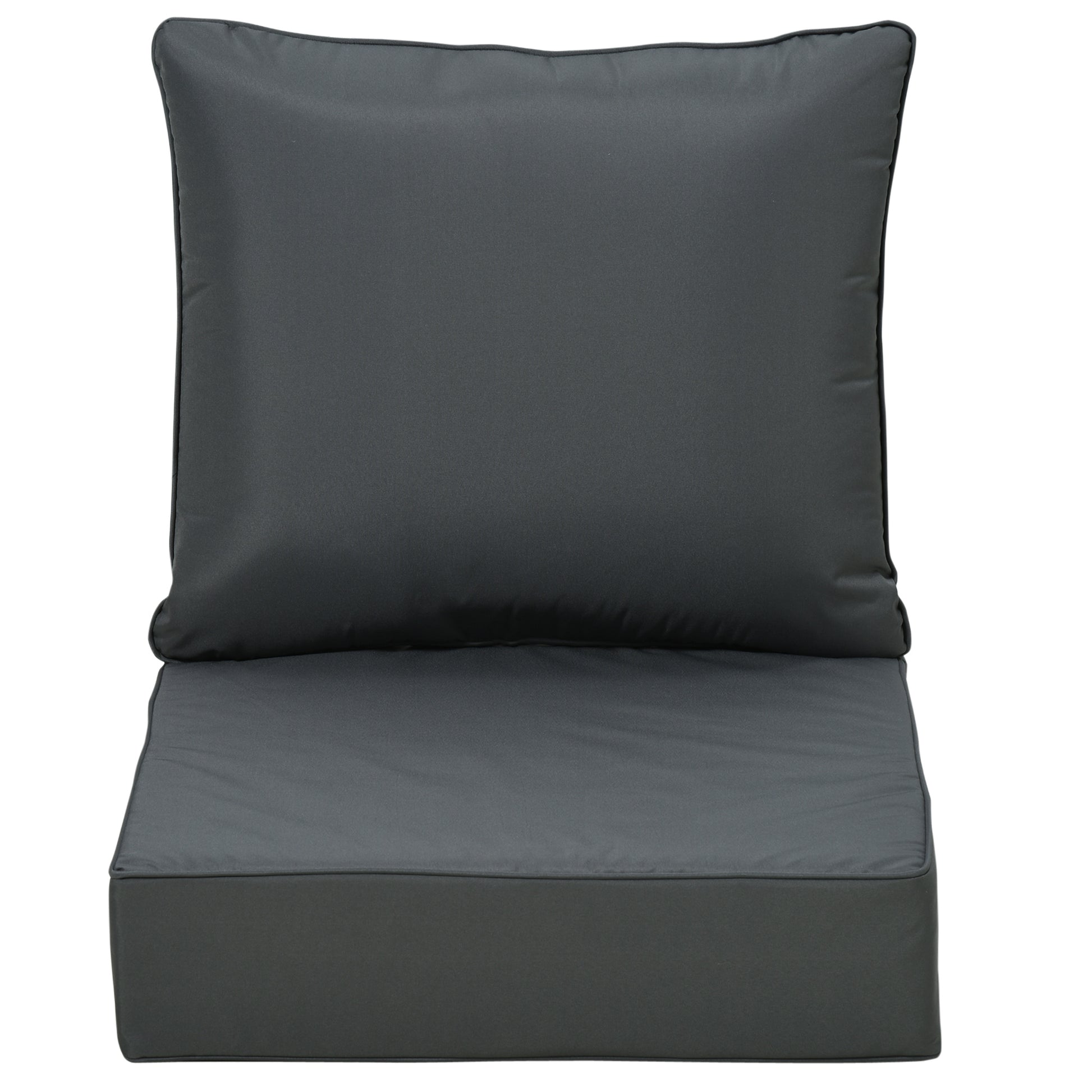 Outsunny Outdoor Seat and Back Cushion Sets, 63L x 55W x 15Dcm Olefin Seating Chair Fade Resistant Replacement Cushion for Rattan Sofa-6