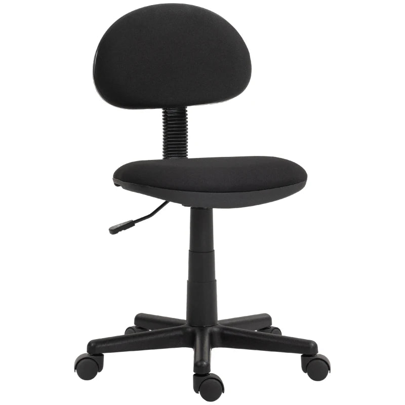 HOMCOM Small Armless Office Chair in Black-0