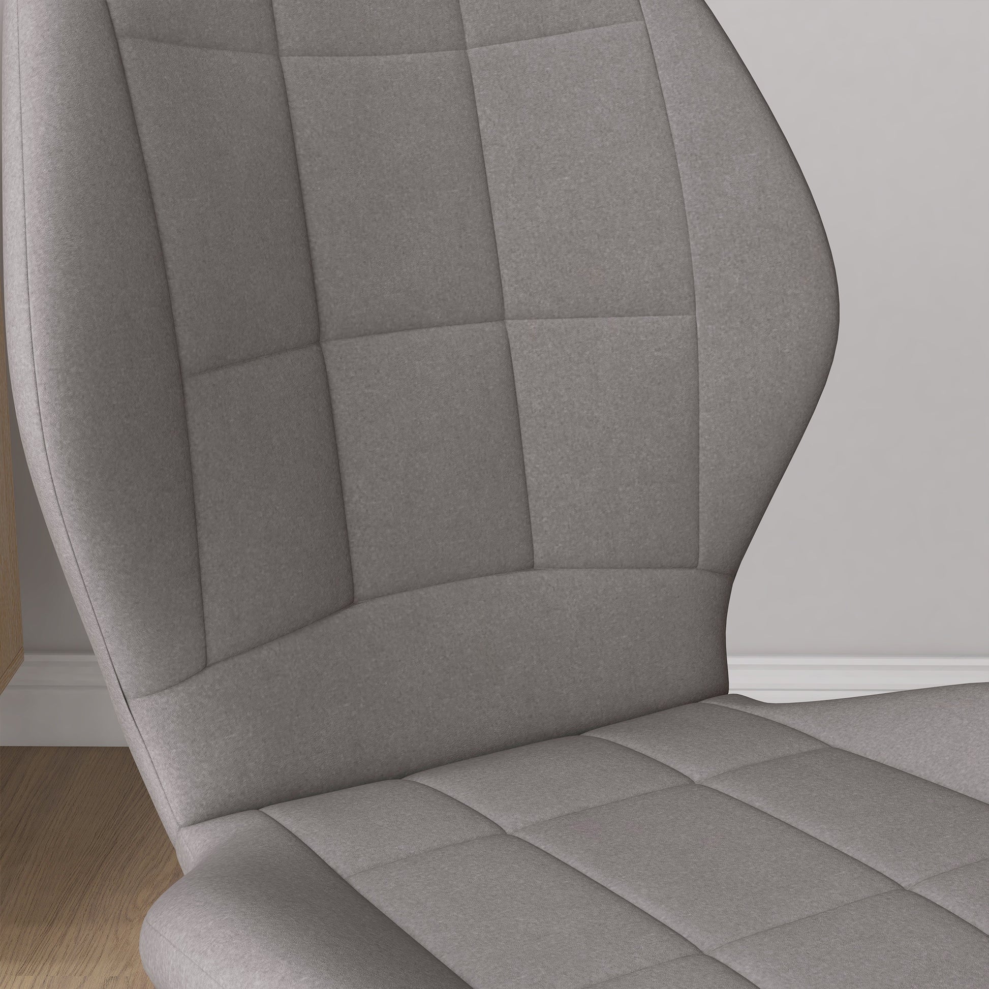 Set of Four Flannel Relaxed Tub Dining Chairs in Light Blue by HOMCOM-7