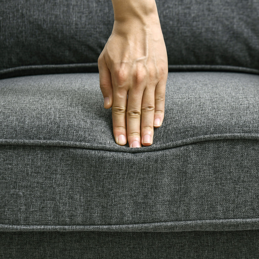 Mid-Century Armchair, Single Sofa with Pocket Springs in Dark Grey by HOMCOM-6