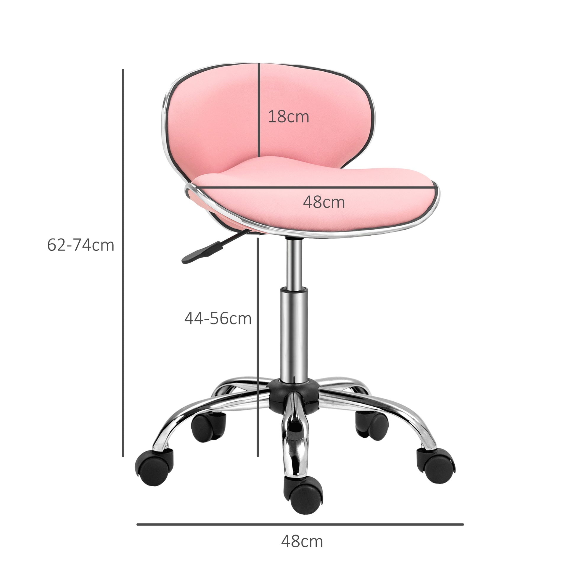 Pink Beauty Salon Stool for Spa by HOMCOM-1