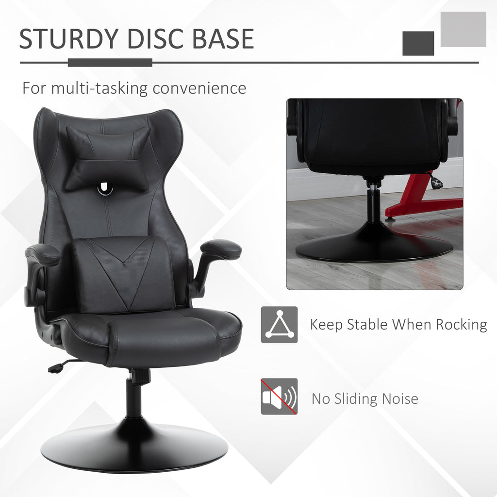Video Game Chair with Lumbar Support, Racing Style Home Office Chair, Computer Chair w/ Swivel Base, Armrest, Headrest, Black | Vinsetto-3