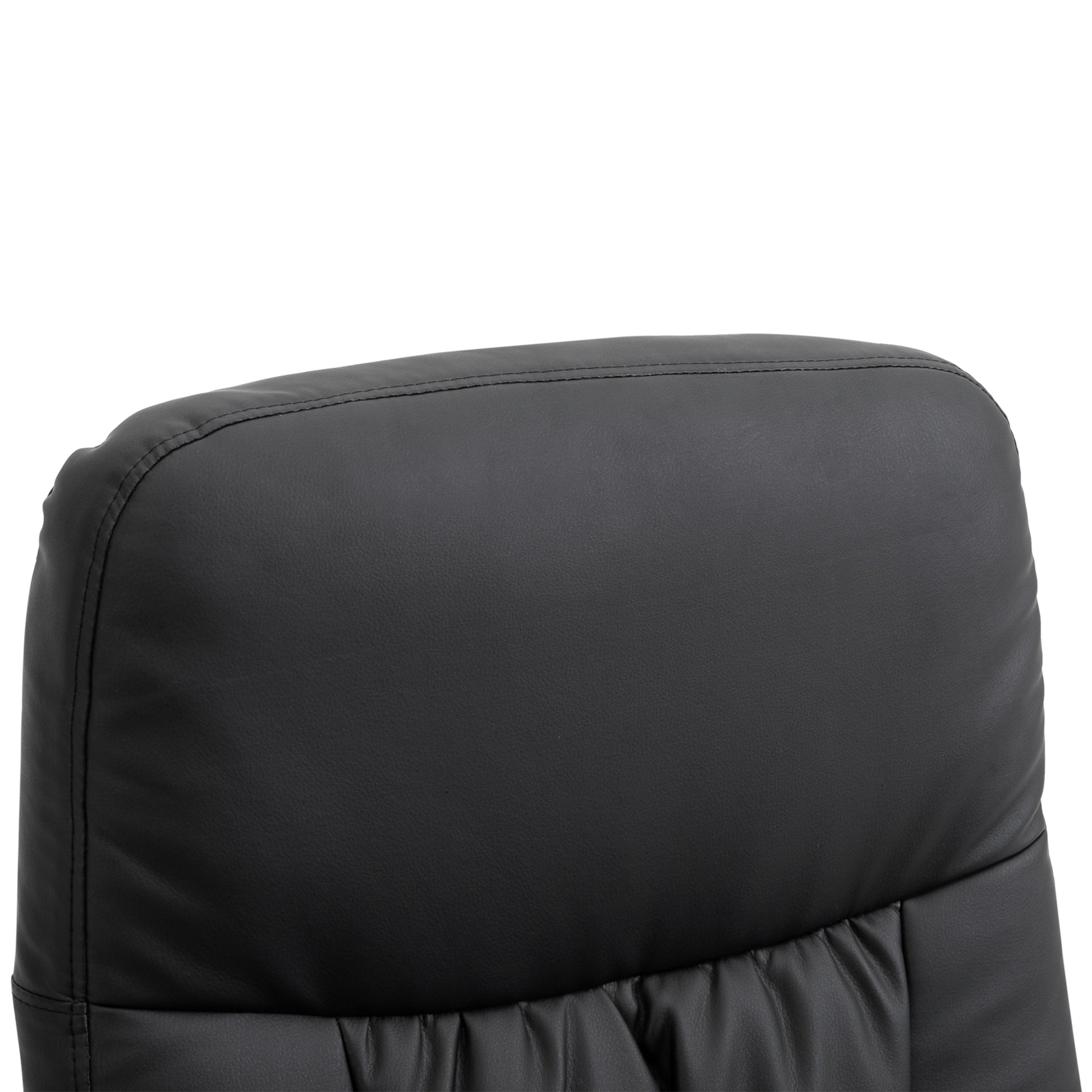 Executive Recliner Chair High Back and Footstool, Armchair Lounge Seat in Black | HOMCOM-6