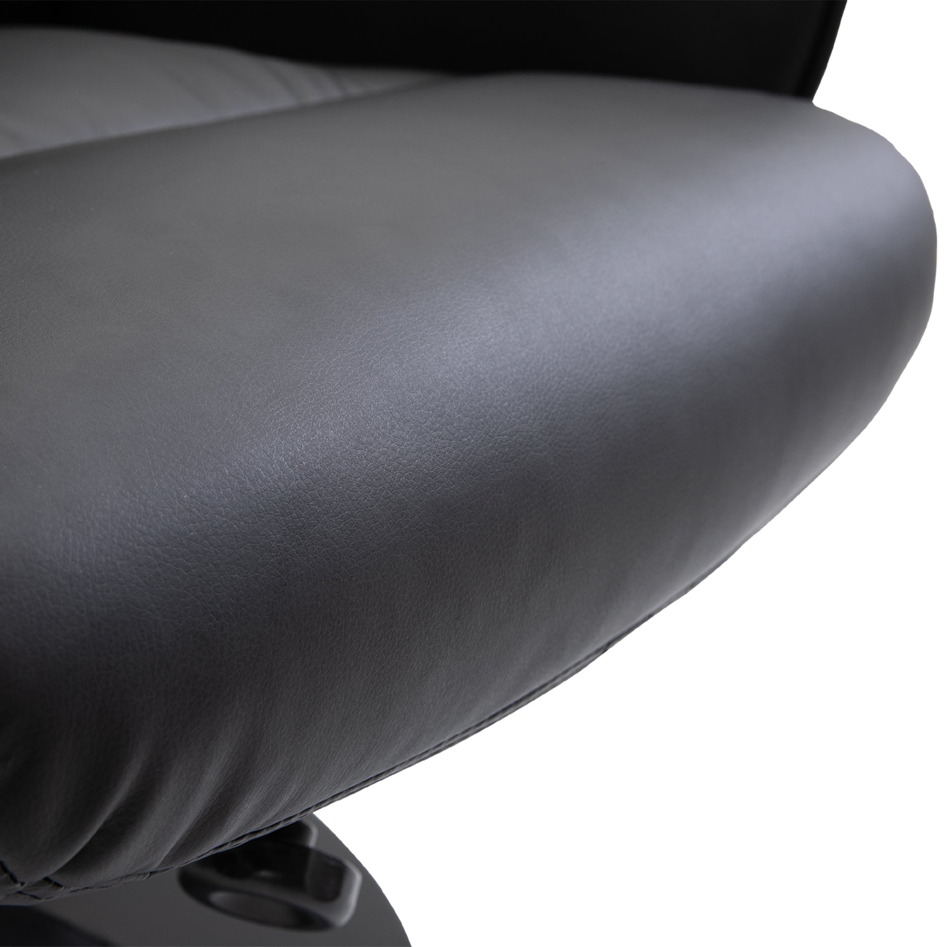 Executive Recliner Chair High Back and Footstool, Armchair Lounge Seat in Black | HOMCOM-5