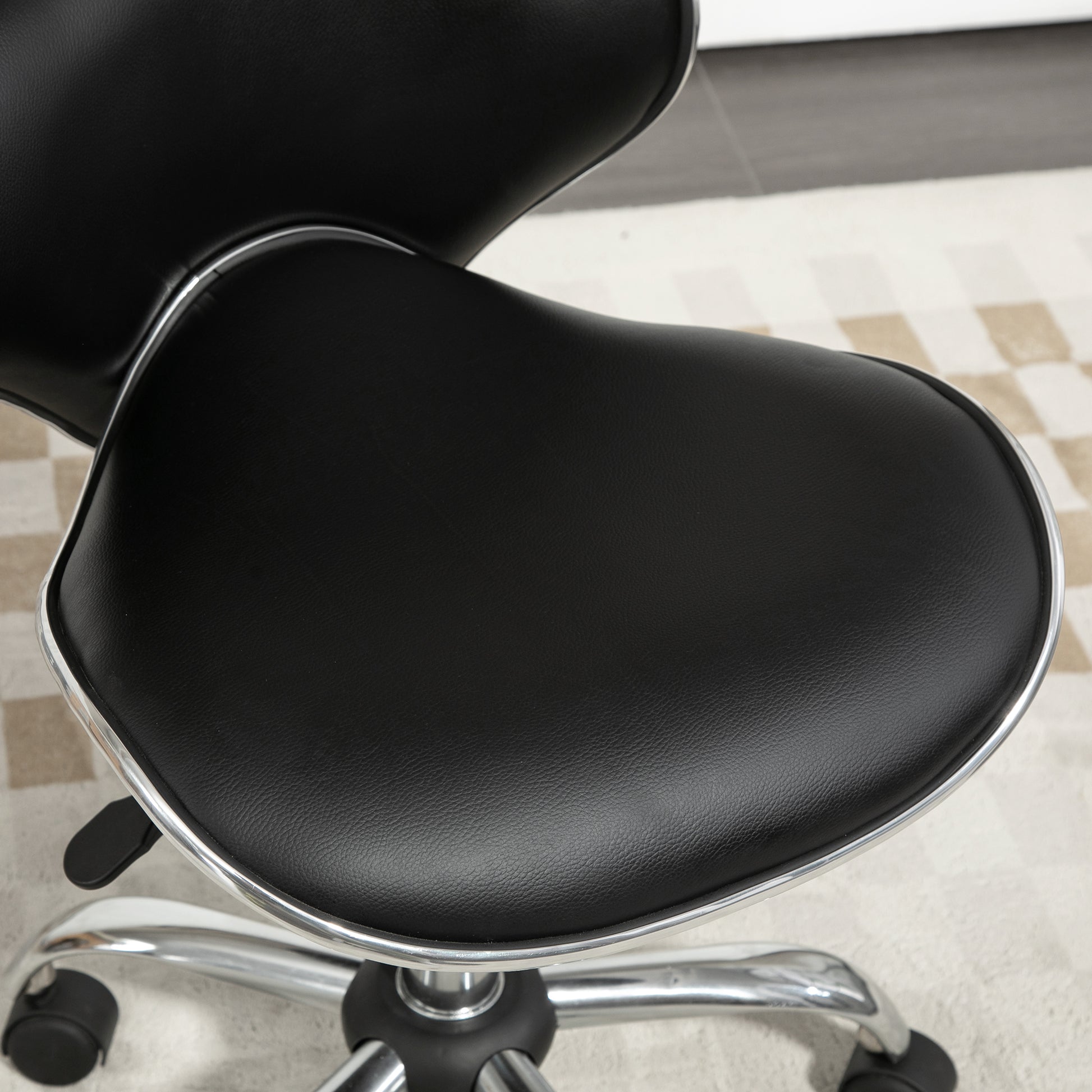 Black Beauty Salon Chair, Adjustable Rolling Swivel, Stool for Spa by HOMCOM-7