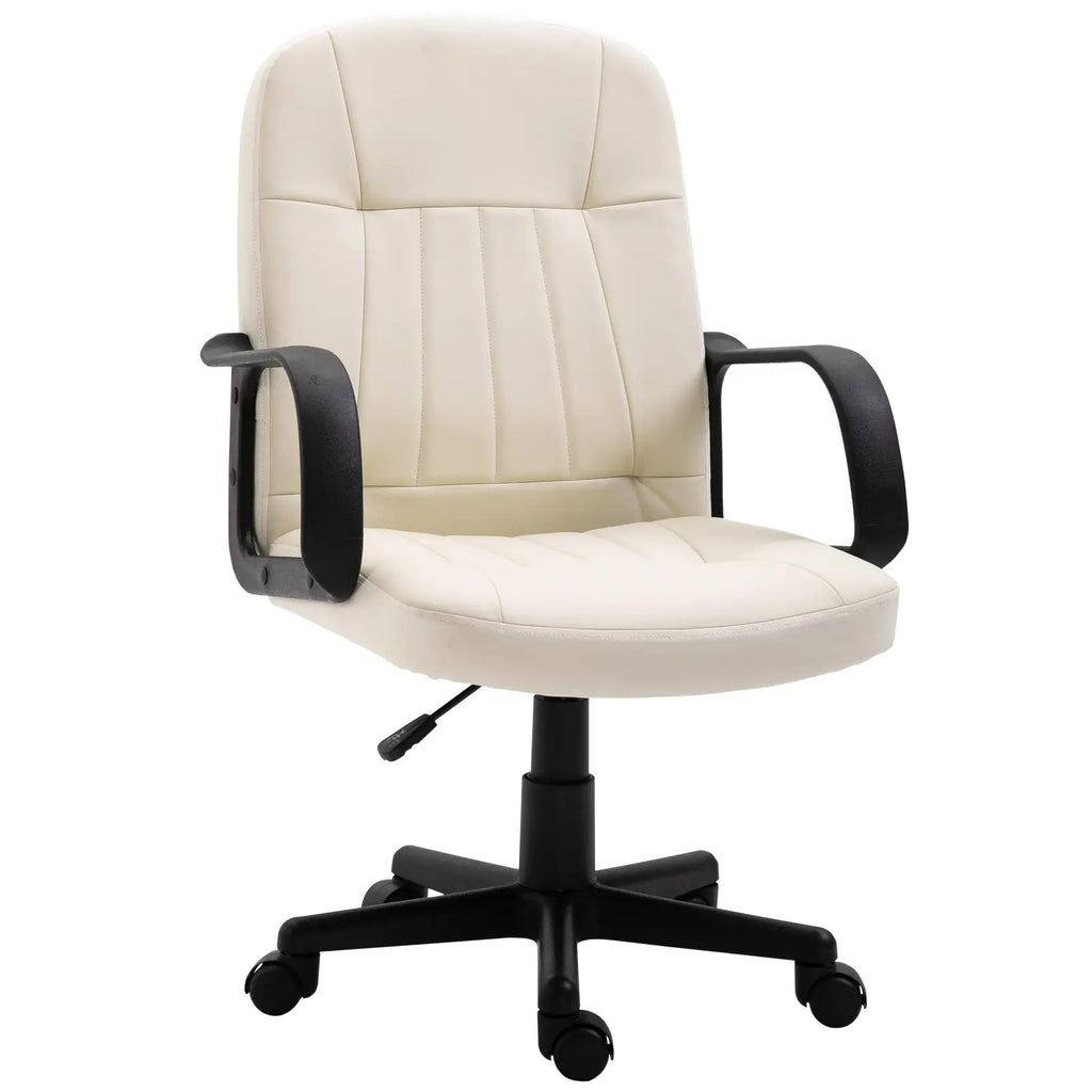 Cream Swivel Executive Office Chair