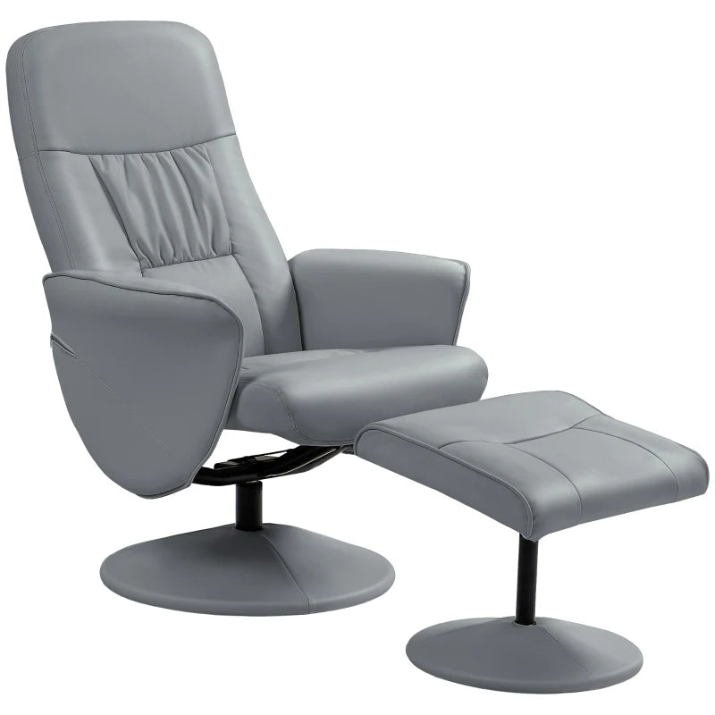Swivel Recliner Chair with Footstool