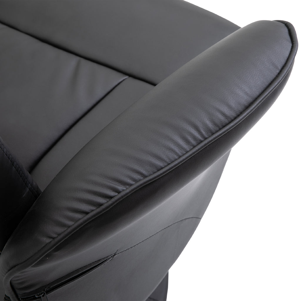 Executive Recliner Chair High Back and Footstool, Armchair Lounge Seat in Black | HOMCOM-7