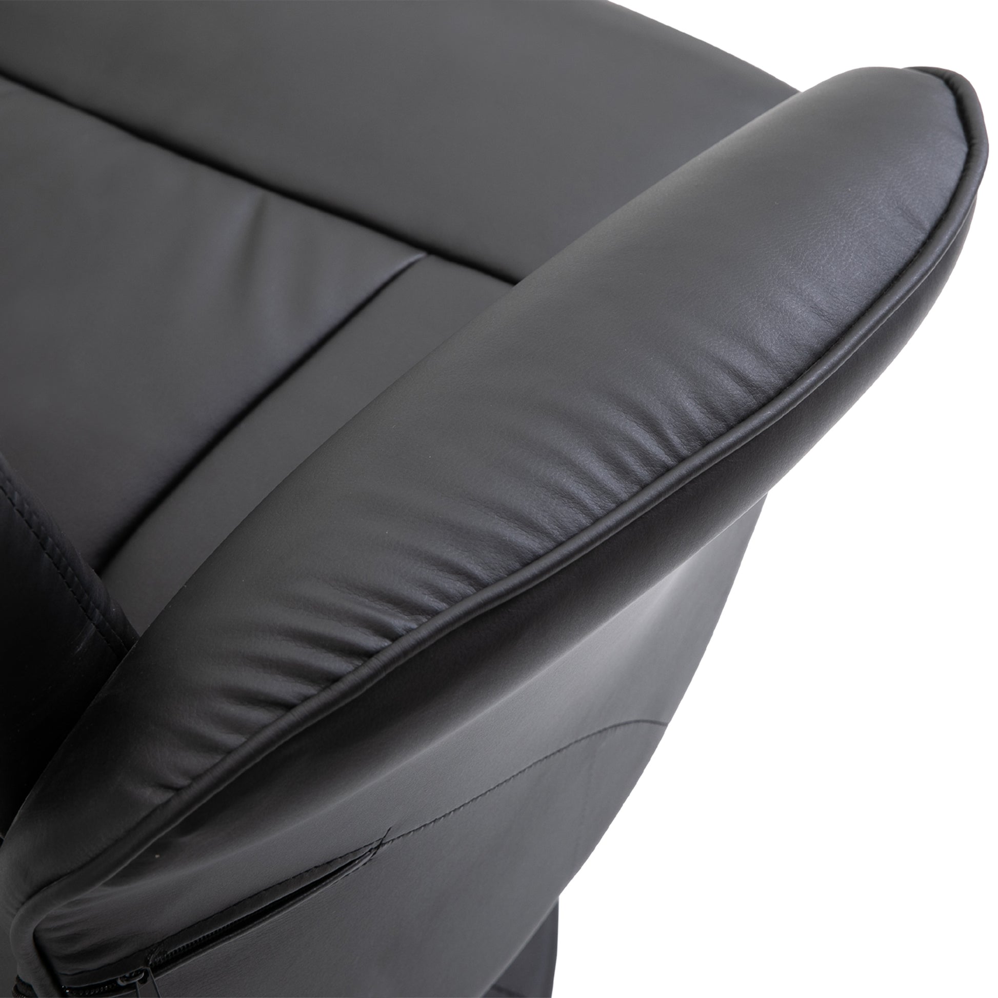 Executive Recliner Chair High Back and Footstool, Armchair Lounge Seat in Black | HOMCOM-7