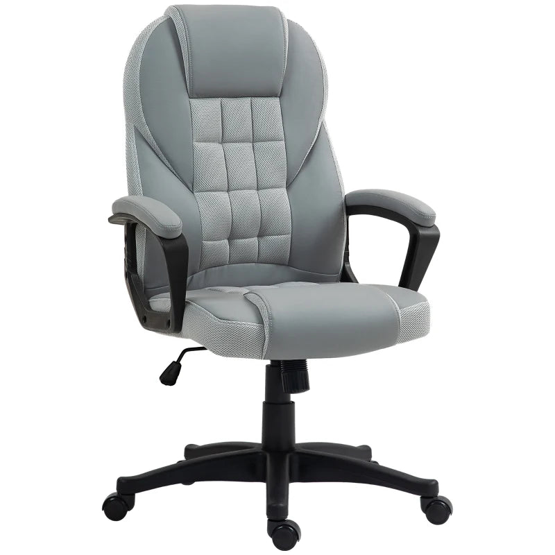 HOMCOM Faux Leather Office Chair in Grey-0