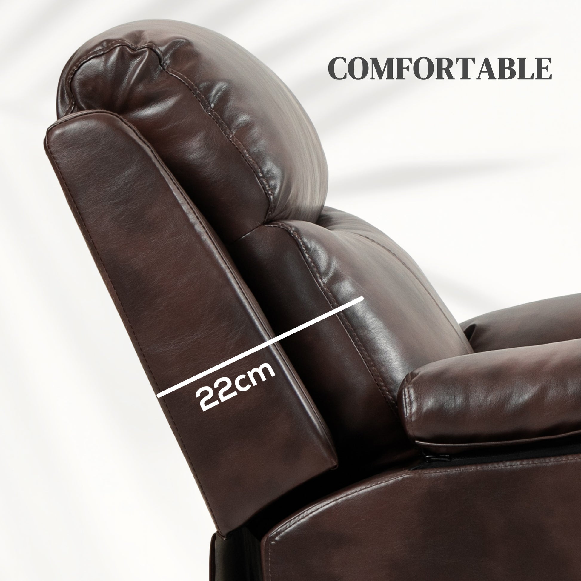 Riser and Recliner Chair, Lift Chair with Remote Control, Side Pockets, Pocket Spring in Dark Brown by HOMCOM-3