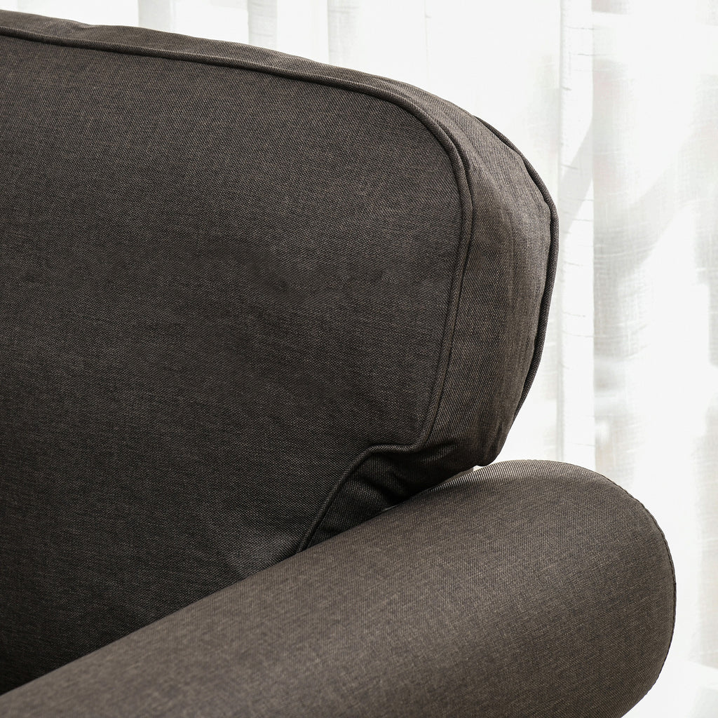 Mid-Century Armchair, Single Sofa with Pocket Springs - Dark Brown | HOMCOM-7
