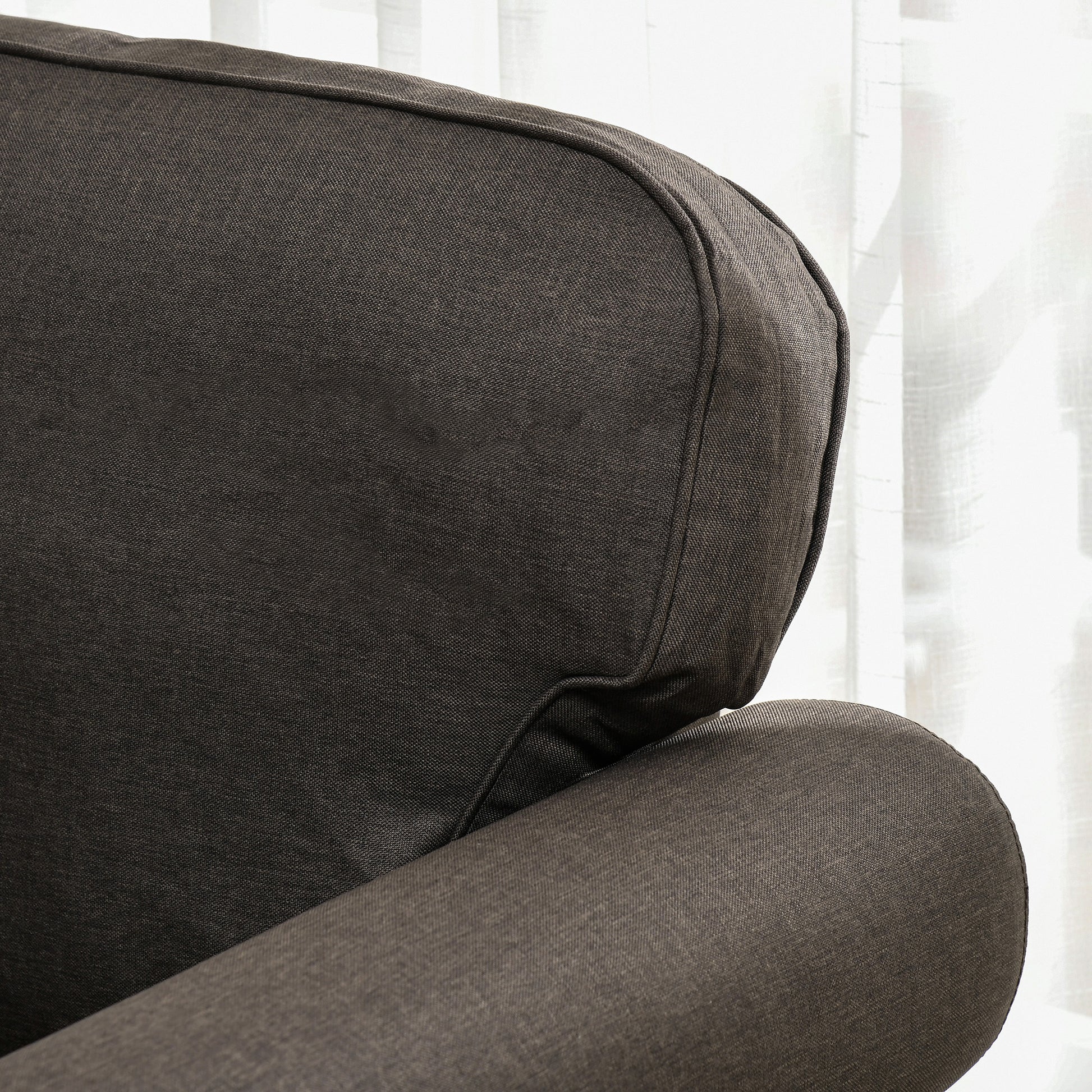 Mid-Century Armchair, Single Sofa with Pocket Springs - Dark Brown | HOMCOM-7
