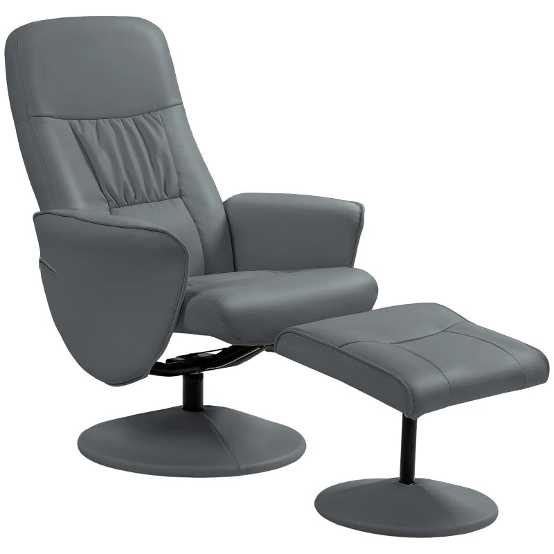 Swivel Recliner Chair with Footstool