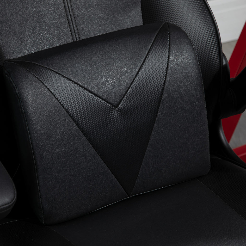 Video Game Chair with Lumbar Support, Racing Style Home Office Chair, Computer Chair w/ Swivel Base, Armrest, Headrest, Black | Vinsetto-6