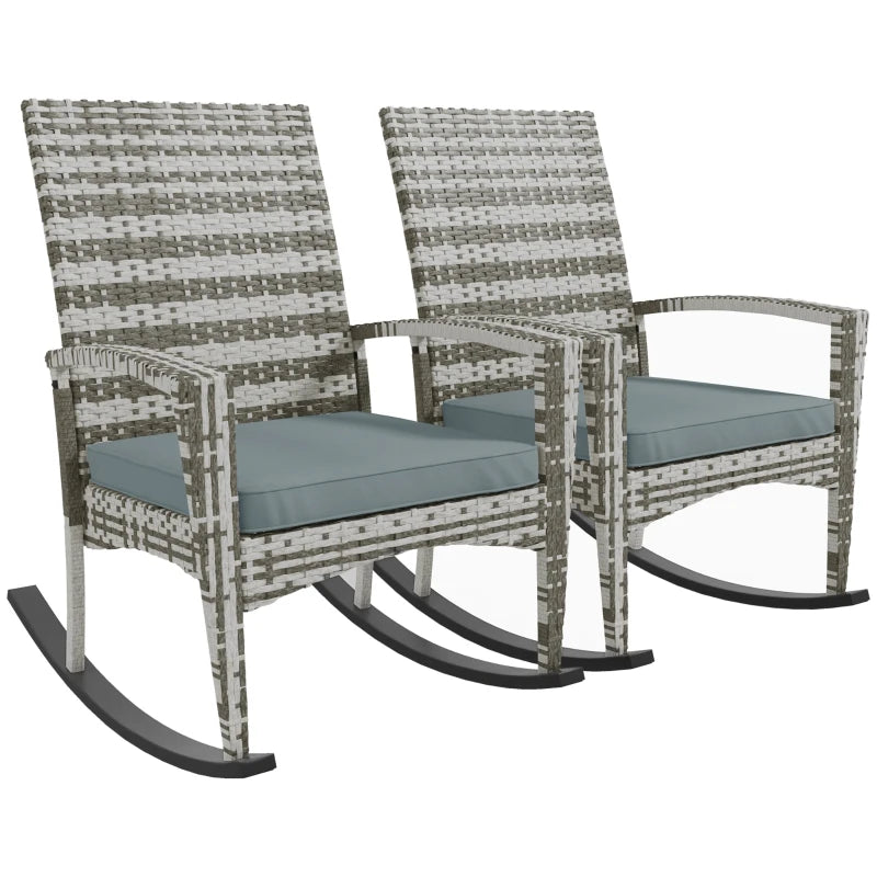 Set of 2 Rocking Chairs with Armrests