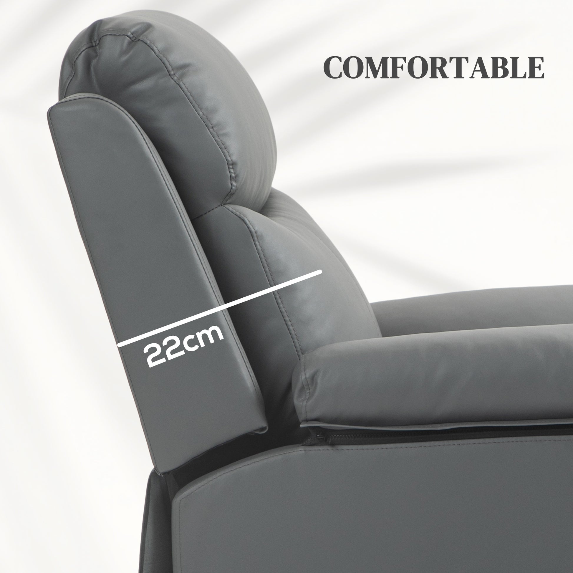HOMCOM Riser Recliner Chairs Power Recliner Chair for the Elderly, Lift Chair with Remote Control, Side Pockets in Charcoal Grey-3