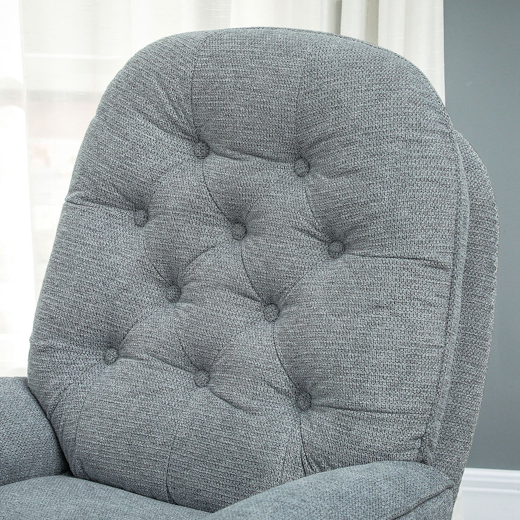 HOMCOM Armchair with 360 Degree Swivel and Wide Padded Seat, Upholstered Accent Chair with Water-Repellent Chenille Fabric Occasional Chair for Living Room Bedroom Home Office Reception Balcony in Grey-6