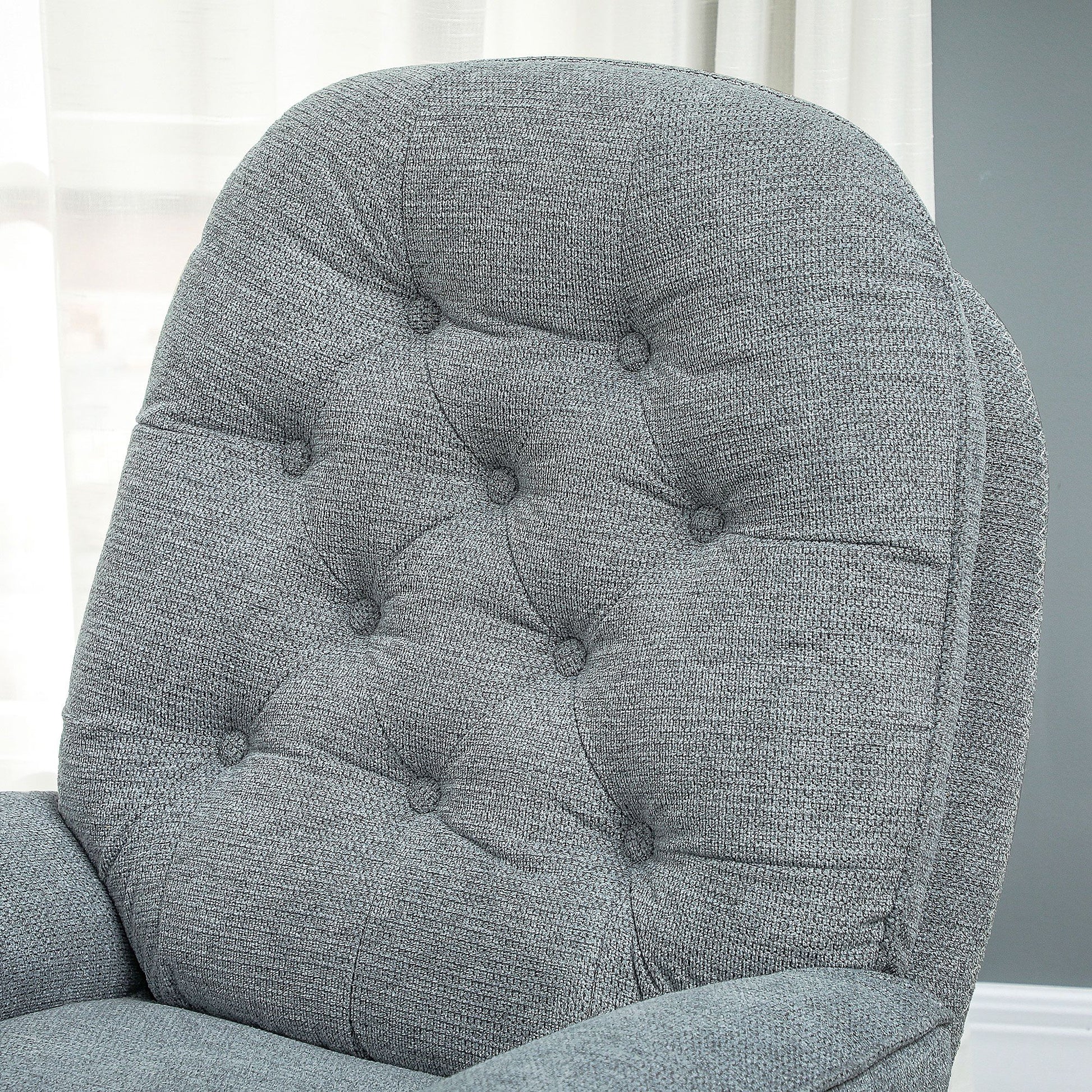 HOMCOM Armchair with 360 Degree Swivel and Wide Padded Seat, Upholstered Accent Chair with Water-Repellent Chenille Fabric Occasional Chair for Living Room Bedroom Home Office Reception Balcony in Grey-6