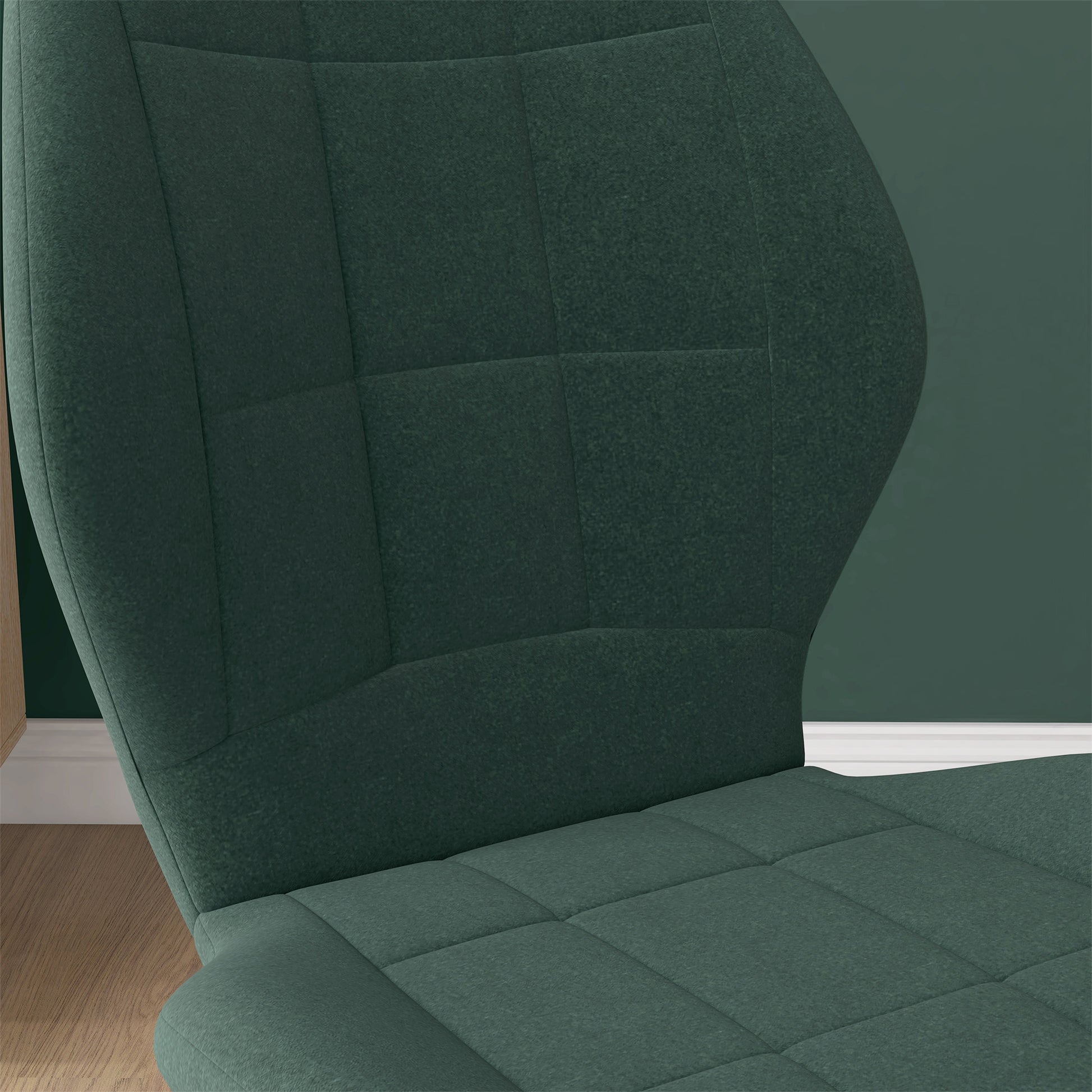 Set of Four Flannel Relaxed Tub Dining Chairs - Green | HOMCOM-7