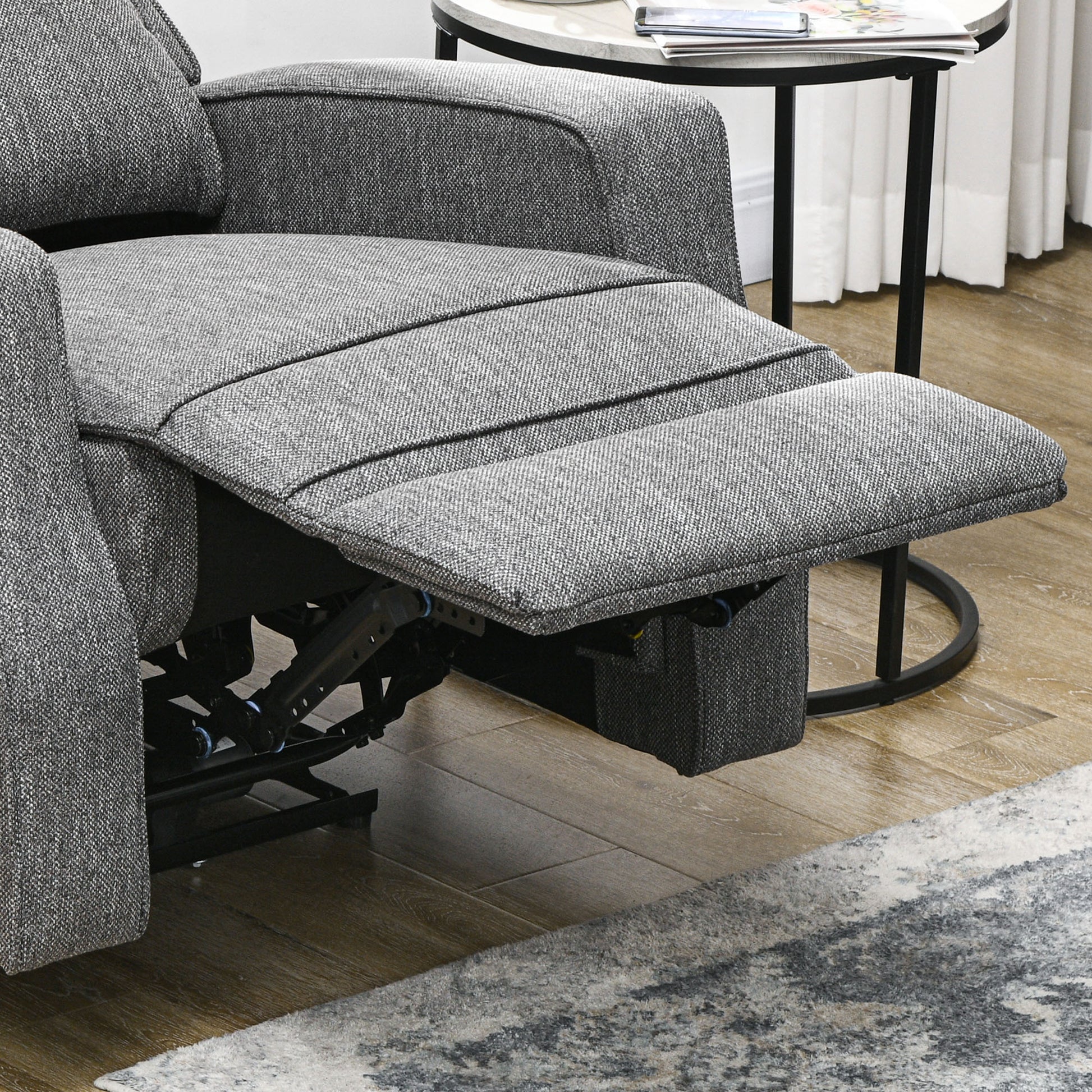 Electric Recliner Armchair, Recliner Chair with Adjustable Leg Rest, USB Port, Charcoal Grey | HOMCOM-7