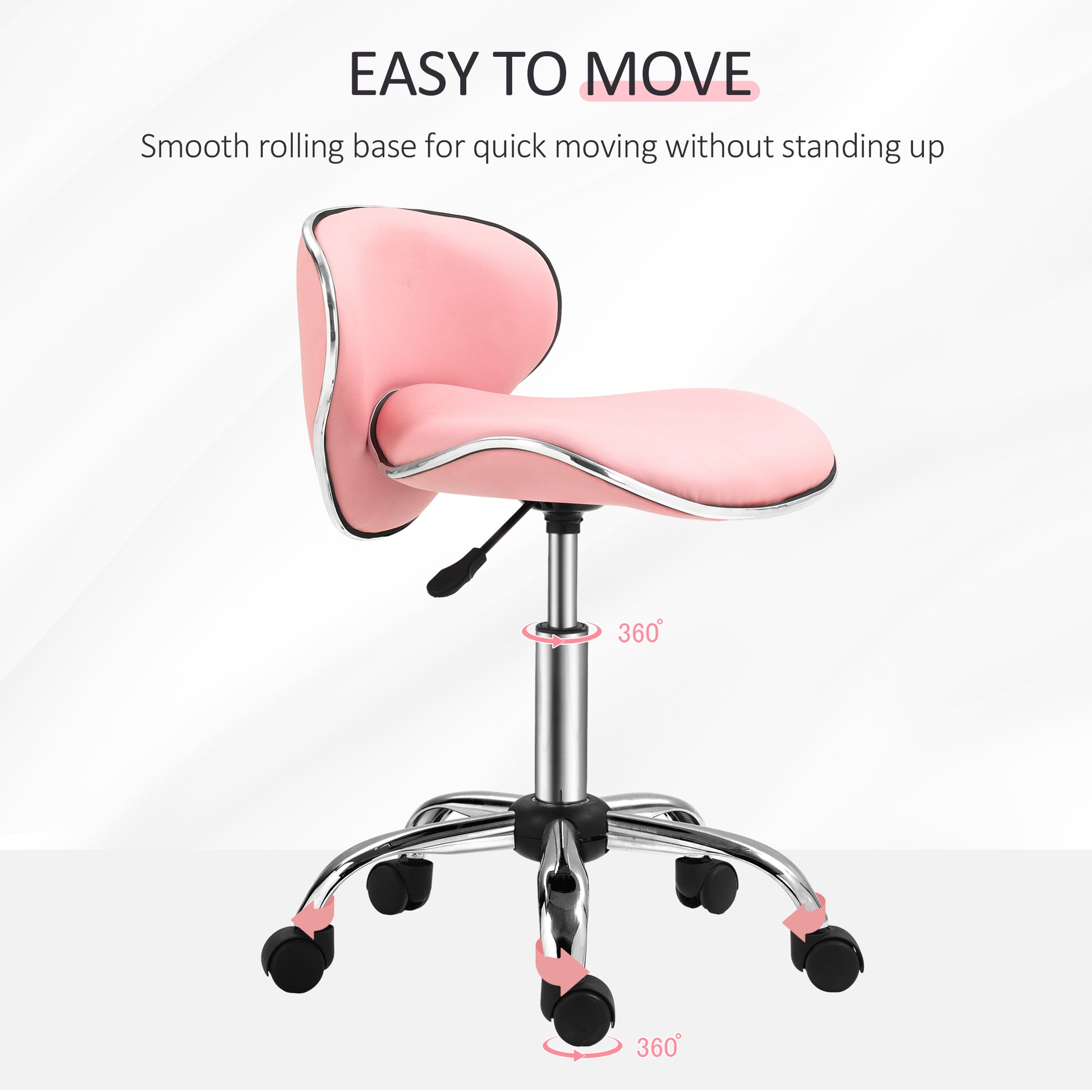 Pink Beauty Salon Stool for Spa by HOMCOM-3