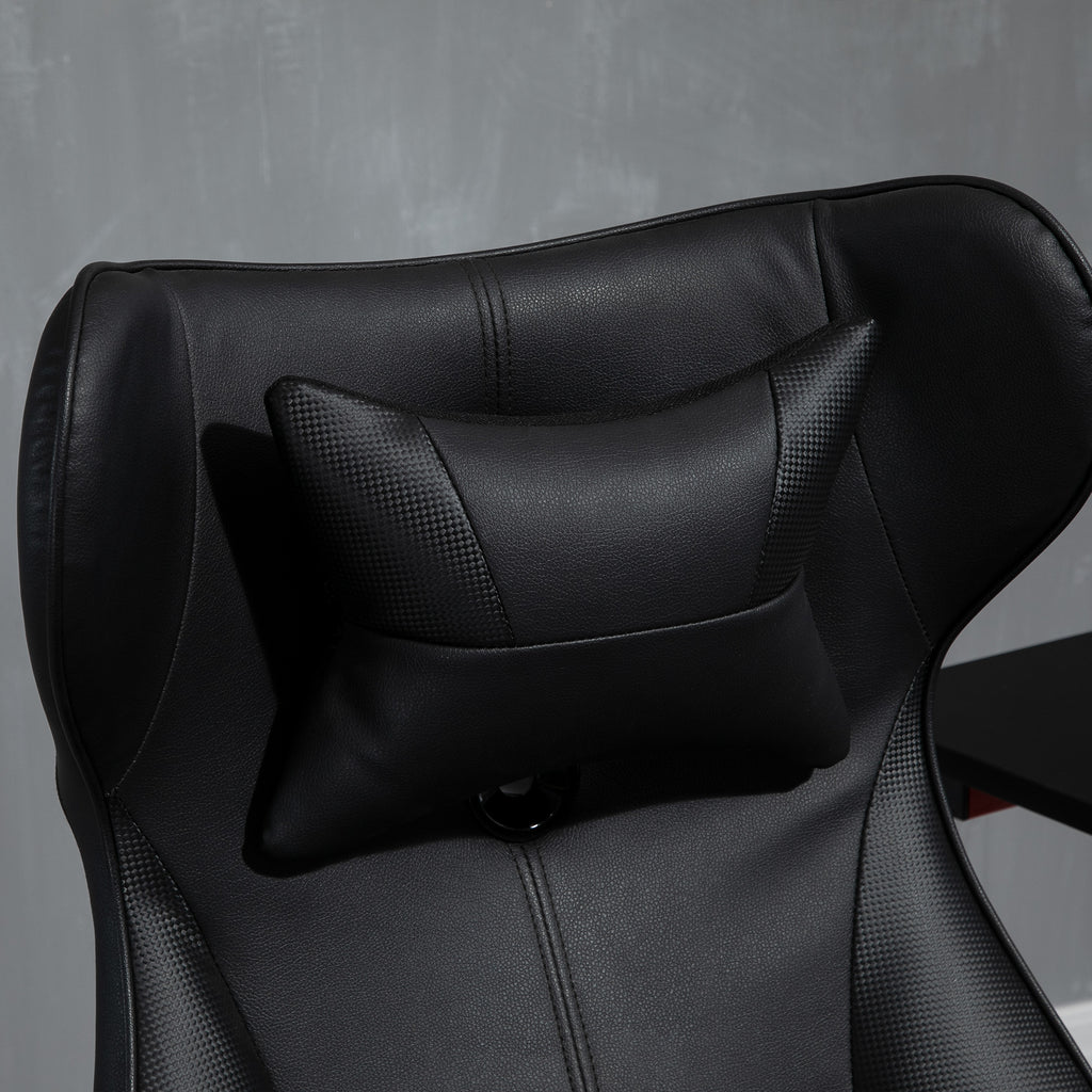 Video Game Chair with Lumbar Support, Racing Style Home Office Chair, Computer Chair w/ Swivel Base, Armrest, Headrest, Black | Vinsetto-7