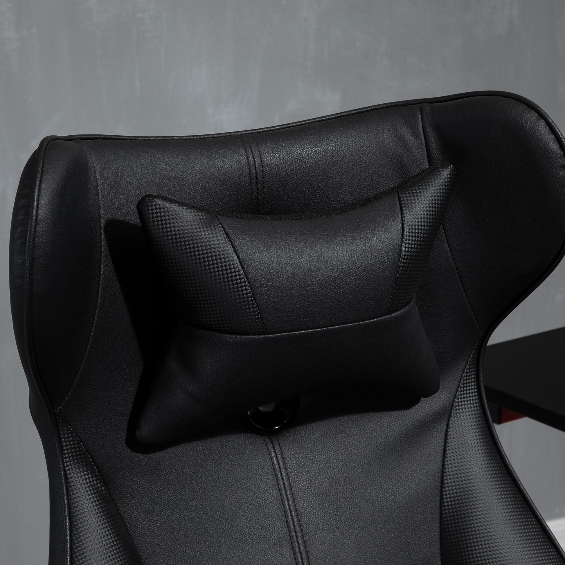 Video Game Chair with Lumbar Support, Racing Style Home Office Chair, Computer Chair w/ Swivel Base, Armrest, Headrest, Black | Vinsetto-7