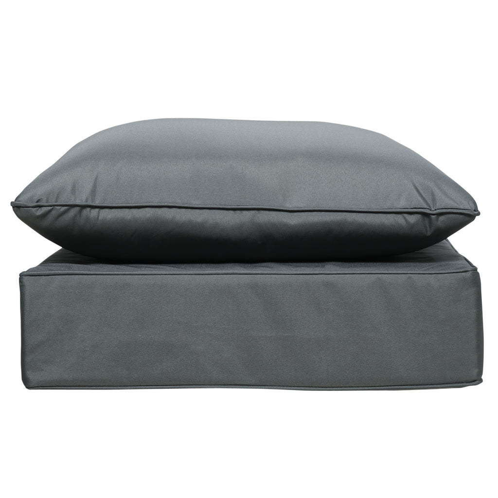 Outsunny Outdoor Seat and Back Cushion Sets, 63L x 55W x 15Dcm Olefin Seating Chair Fade Resistant Replacement Cushion for Rattan Sofa-5